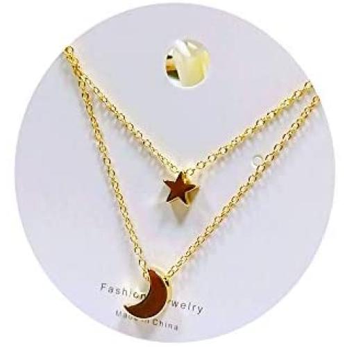 Dainty Moon Necklace Star Chain Gold Necklaces Crescent Moon Pendant Necklace Choker Necklace Minimalist Boho Jewelry for Women Girl Mother Gift