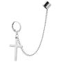 Cross Tassel Chain Wide Cuff Wrap Clip On Small Hoop Dangle Drop Earrings for Men Women Girls Cartilage Personalized Fashion Punk Climber Crawler Hip Hop Rock Kpop Pierciing Gifts Birthday Bff Son