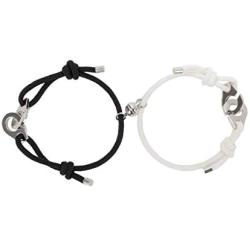 Magnetic Couple Bracelet Set Vows of Eternal Love Jewelry Gifts for Couple Bestfriend Handcuff Bracelets for Women Men