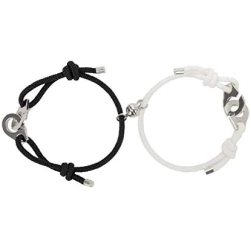 Magnetic Couple Bracelet Set Vows of Eternal Love Jewelry Gifts for Couple Bestfriend Handcuff Bracelets for Women Men