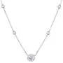 Agvana Sterling Silver Cubic Zirconia Necklaces for Women Halo CZ Classic Simulated Diamond Necklace Jewelry Valentines Day Birthday Gifts for Women Her Girls Wife Mom, 16+2 Inch