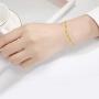 Solid 18k Gold Paper Clip Link Chain Bracelet for Women, Real 18 Carat Gold Minimalist Jewerly Gifts for Her, (3MM, 6.5-7.5 Inch)