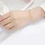 Solid 18k Gold Paper Clip Link Chain Bracelet for Women, Real 18 Carat Gold Minimalist Jewerly Gifts for Her, (3MM, 6.5-7.5 Inch)