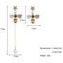 Gold Plated Bee Stud Dangle Drop Earrings for Women Girls Yellow Flower Crystal Jewelry by SUNSCSC