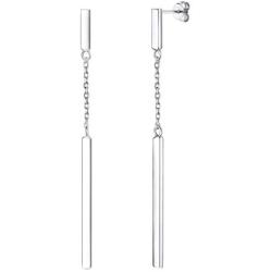 SILVERCUTE Bar Earrings for Women Girls|925 Sterling Silver Minimalist Thin Bar Dangle Drop Earrings in Silver Gold Rose Gold Color, with Gift Box