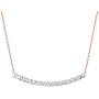 FANCIME 18K Solid Real Rose Gold Smile Necklace Diamond-cut Bar Pendant Necklace Fine Jewelry Gift for Women Girls 16+2 inch Extender