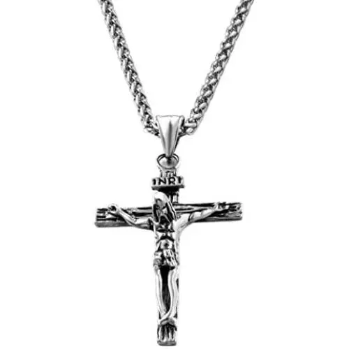 Ineffable Cross Pendant Crucifix Stainless Steel Mens Boys Jewelry Jesus Necklace with Chain Ineffable Cross Pendant Crucifix Stainless Steel Mens Boys Jewelry Jesus Necklace with Chain