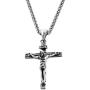 Ineffable Cross Pendant Crucifix Stainless Steel Mens Boys Jewelry Jesus Necklace with Chain