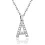 Cubic Zirconia Initial Necklace, 14K Gold Plated Dainty Personalized Name Shinning Letter Choker Necklace Gift for Women Stainless Steel Necklace Pendant Jewelry