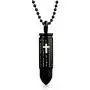 Bling Jewelry Personalize Lords Prayer Dragon Snake Scorpion Bullet Pendant Necklace for Men Teen Black Oxidized Silver Tone Stainless Steel Bling Jewelry Personalize Lords Prayer Dragon Snake Scorpion Bullet Pendant Necklace for Men Teen Black Oxidized Silver Tone Stainless Steel