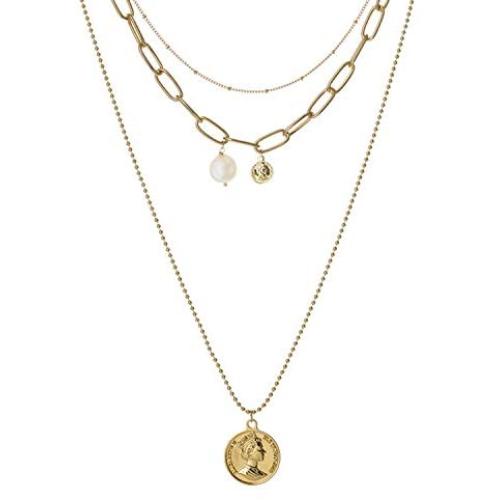 salamra Multilayered Women Long Necklace with Pendant Dainty Gold Plated Necklace for Women Girls Personalized Jewelry