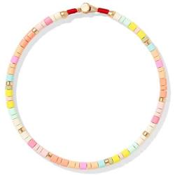 Dvacaman Fancy Colorful Enamel Beaded Choker Necklace for Women