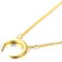 Crescent Moon Necklace Double Horn Pendant | 925 Sterling Silver