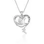 WSNANG White Dove Jewelry Peace and Love Necklace Dove in Heart Necklace Peace Statement Gift