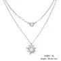 HUNO Double Chains Moon and Sun Layered Choker Necklace Sunflower Opal Pendant Necklace Gift for Women HUNO Double Chains Moon and Sun Layered Choker Necklace Sunflower Opal Pendant Necklace Gift for Women