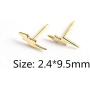 2 Pcs/Set Lightning Bolt Thunder Button Stud Tiny Post Earrings for Women Girl Men Unisex Jewelry Dainty Minimalist Simple Gold Plated Flash Piercing Punk
