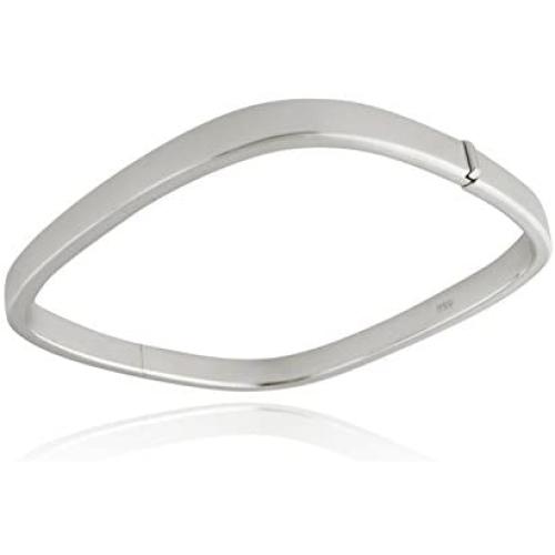 FashionJunkie4Life Sterling Silver Square Bangle Bracelet