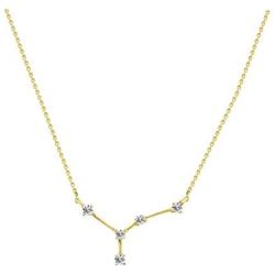 JADMIRE Horoscope Collection - Platinum Plated Sterling Silver 0.3 cttw Swarovski Zirconia Horoscope Zodiac Star Symbol Pendant Necklace, 16'' + 2'' Extender