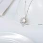 Zoeniya Dandelion Necklace s925 Sterling Silver Pendant Necklace with 7-8mm Freshwater Cultured Pearl Jewelry Gifts for Women Teen Girls Birthday Christmas Wedding Anniversary