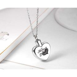 Nkoluky Urn Necklace for Ashes Memorial Heart Locket Stainless Steel Plated Pendant Keepsake Jewelry