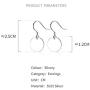 Round Disc Circle Plate Minimalist Fishhook S925 Sterling Silver Elegant Dangle Drop Earrings Chic Geometric Dangling Hanging Fashion Lightweight Simple Modern Statement Jewelry Gifts for Best Friend