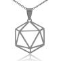 Clayton Jewelry Labs D20 Dice Silhouette Stainless Steel Necklace