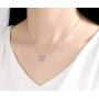 Lam Sence Sterling Silver Sakura Flower Pendant Necklace, Pink Jewelry for Women Girls