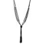Vintage Style Charcoal Black Long Multitier Beaded Womens Necklace Jewelry (Long - 31'')