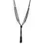 Vintage Style Charcoal Black Long Multitier Beaded Womens Necklace Jewelry (Long - 31'')