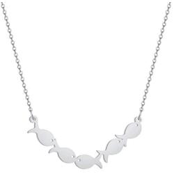 Chengxun Swimming Against The Current Necklace Fish Necklace Inspirational Necklace for Men Women