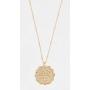 gorjana Womens Mosaic Coin Pendant Adjustable Necklace, 18K Gold Plated Medallion, 19 inch Chain