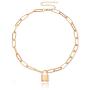 Punk Geometric Vintage Pendant Lock Choker Necklaces Thick Chunky Cuban Curb Link Chain Collar Collette Simple Clavicle for Women Girls Fashion Charm Jewelry