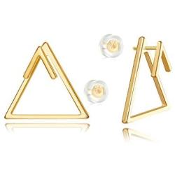 LOYATA Spike Earrings Gold Huggie Hoop Diamond Cubic Zirconia 14K Gold Filled Dainty Small Simple Hypoallergenic Geometric Jewelry Gift for Women
