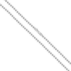 Orostar Sterling Silver 2.5MM Round Ball Bead Chain Italian Necklace - 16-30 Inch - Made in Italy