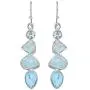YoTreasure 2'' Raw Blue Topaz Larimar Solid 925 Sterling Silver Dangle Earrings YoTreasure 2'' Raw Blue Topaz Larimar Solid 925 Sterling Silver Dangle Earrings