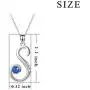 WINNICACA Sterling Silver 26 Letter Necklace Sapphire Pendant Necklace Birthday Jewelry Mothers Day Gifts for Her Women Teens