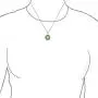 Asian Style Round Circle Disc Good Luck Chinese Fortune Dyed Green Jade Pendant Necklace For Women 925 Sterling Silver Asian Style Round Circle Disc Good Luck Chinese Fortune Dyed Green Jade Pendant Necklace For Women 925 Sterling Silver