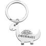 WUSUANED Dinosaur Gift Daddysaurus Dinosaur Keychain Fathers Day Jewelry Gift for Dad