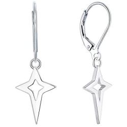 JO WISDOM Women Star Earrings,925 Sterling Silver Leverback Dangle & Drop Earrings,Jewelry for Women(Polar Star)