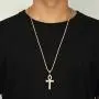 241 Fashion Jewelry Stainless Steel 18K Gold Plated Cross Pendant Mens Necklace with Clear Rhinestone 24 inches Cuban Chain Ankh Pendant 241 Fashion Jewelry Stainless Steel 18K Gold Plated Cross Pendant Mens Necklace with Clear Rhinestone 24 inches Cuban Chain Ankh Pendant