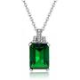 KEETEEN Colorful Life Sterling Silver Necklace with Princess Cut Pendant in Simulated Gemstones