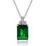 KEETEEN Colorful Life Sterling Silver Necklace with Princess Cut Pendant in Simulated Gemstones