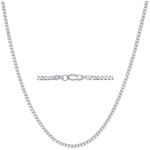 Pori Jewelers Solid 925 Sterling Silver Cuban Chain Necklace - Made in Italy - 2.8mm - 12mm