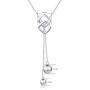 Long Necklace S925 Sterling Silver Tassel Round Ball Necklace for Women, 30 inches