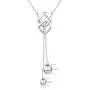 Long Necklace S925 Sterling Silver Tassel Round Ball Necklace for Women, 30 inches