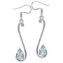 Silvershake 1.76ct. 8X6mm Genuine Pear Shape Blue Aquamarine 925 Sterling Silver Musical Note Dangle Earrings
