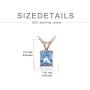 TOUPOP Birthday Gifts for Women s925 Sterling Silver Rose Gold Plated Choker Necklace with Square Cut Birthstone Gifts for Women Girls Birthday Mom