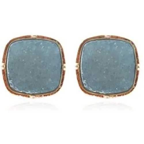 Lightweight Acrylic Stone Druzy Crystal Delicate Earrings - Sparkly Geometric Square Studs Lightweight Acrylic Stone Druzy Crystal Delicate Earrings - Sparkly Geometric Square Studs