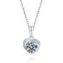 Prime Adore 1 Carat Brilliant-Cut Created Moissanite Main Stone | High End CZ Side Stones | White Gold Plated Sterling Silver | Elegant Heart Shape Design | D Color VVS1 Clarity Necklace | 18'' Prime Adore 1 Carat Brilliant-Cut Created Moissanite Main Stone | High End CZ Side Stones | White Gold Plated Sterling Silver | Elegant Heart Shape Design | D Color VVS1 Clarity Necklace | 18''