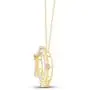 Round Cut White Natural Diamond Accent Two Tone Pig Pendant in 14K Gold Over Sterling Silver Round Cut White Natural Diamond Accent Two Tone Pig Pendant in 14K Gold Over Sterling Silver